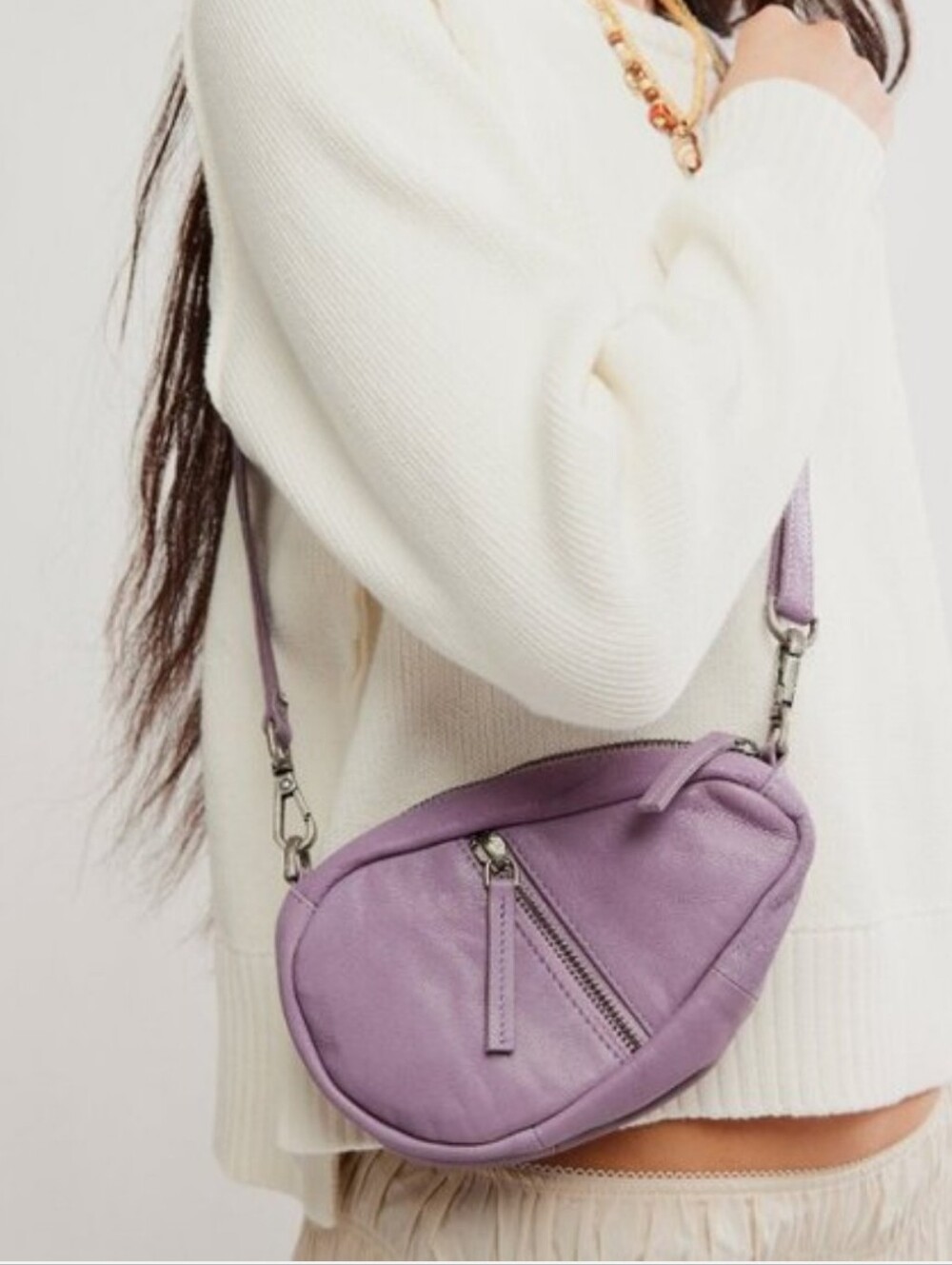 NWT Free People Coffee Date Mini Crossbody. Lilac Dust